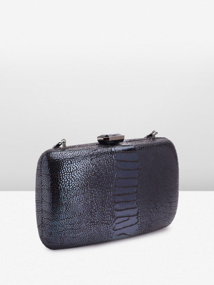 Lino Perros Snake Skin Textured Box Clutch