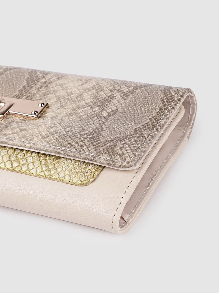 Lino Perros Women Snakeskin Printed Three Fold Wallet