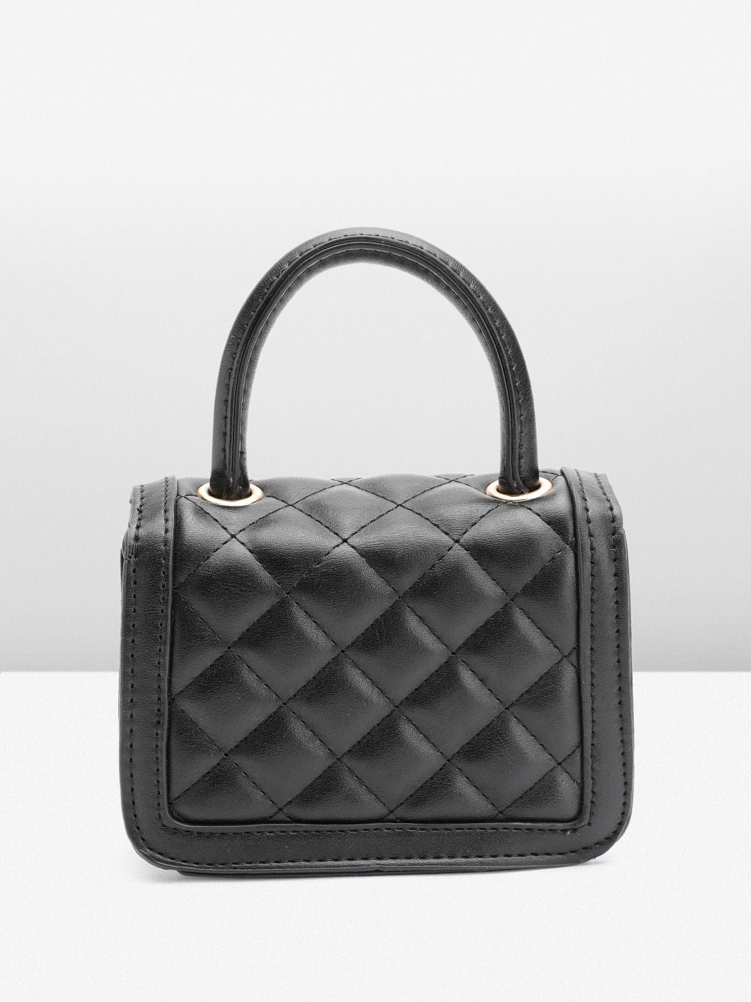 DressBerry Structured Quilted Satchel Bag