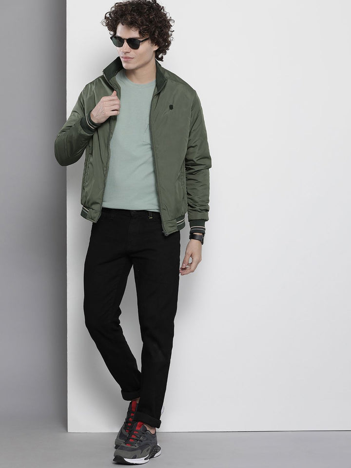 The Indian Garage Co Men Regular Fit Zip-Front Bomber Jacket