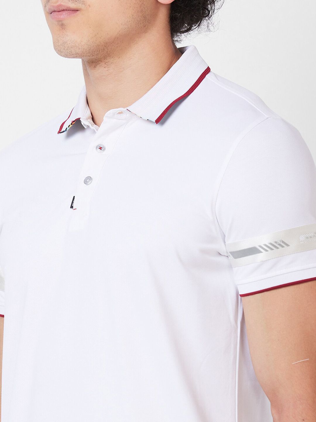 SPYKAR Polo Collar Short Sleeves Cotton Slim Fit T-shirt