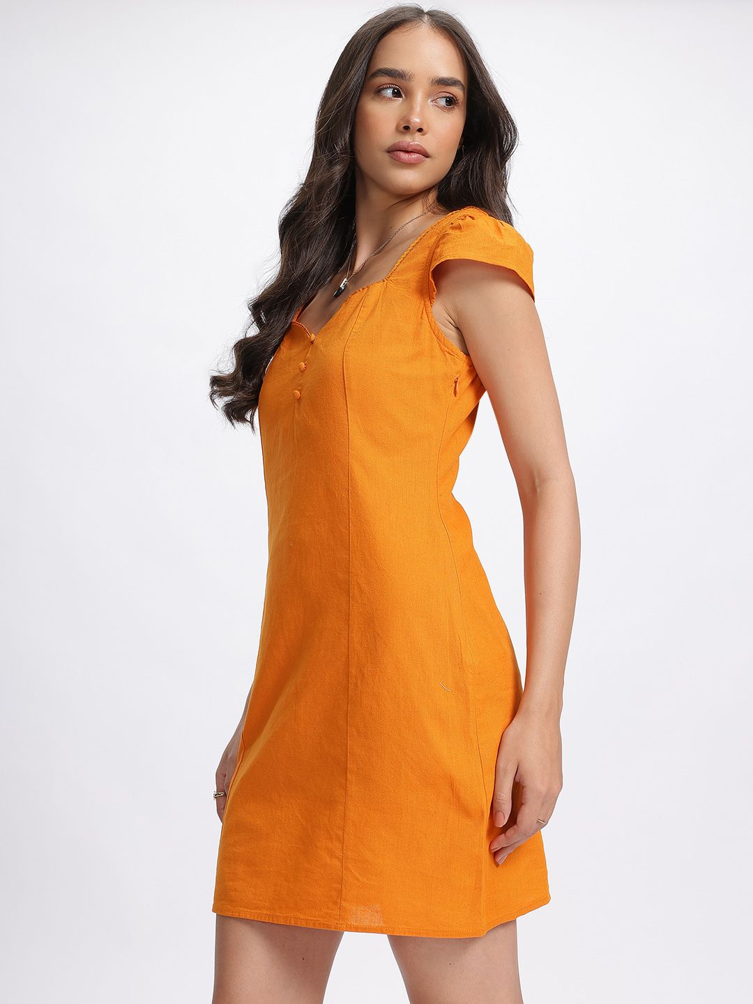 DressBerry Sunkissed Beauty Sweetheart Neck Lace Insert Mini Dress
