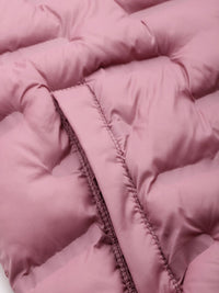 DressBerry Solid Embossed Mock Collar Puffer Jacket