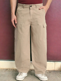 Bene Kleed Men Cotton Loose Balloon Fit Cargos Trousers