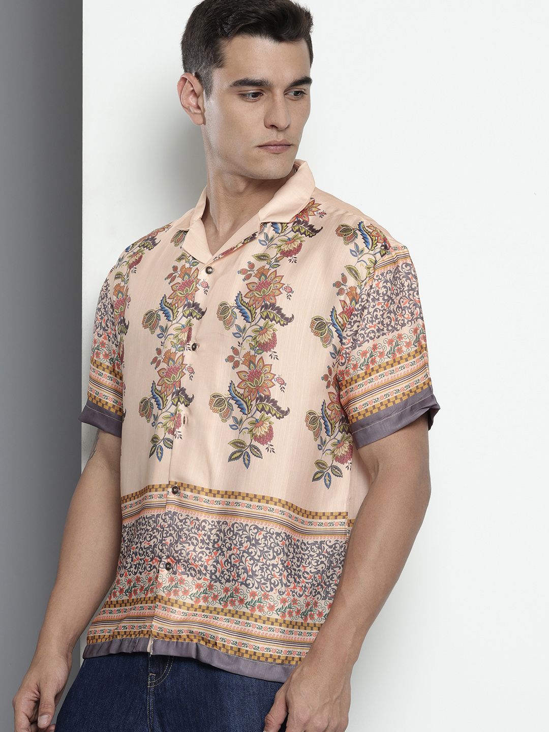 The Indian Garage Co. Opaque Floral Printed Casual Shirt