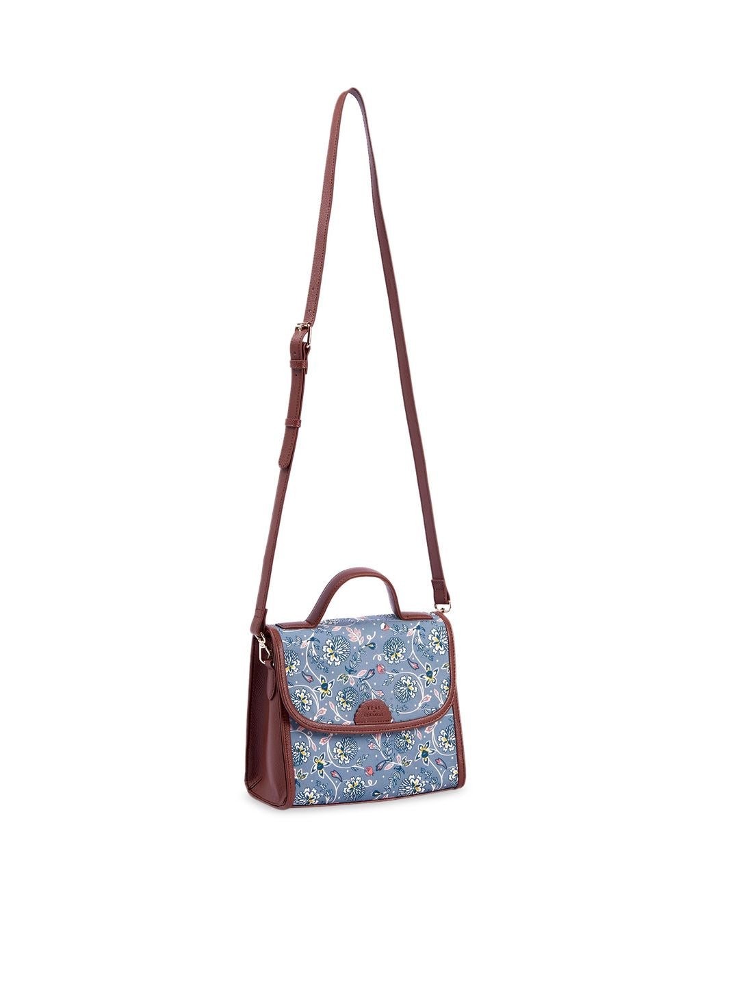 TEAL BY CHUMBAK Floral Printed Satchel