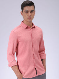 The Indian Garage Co Men Slim Fit Textured Jacquard Resortwear Shirt