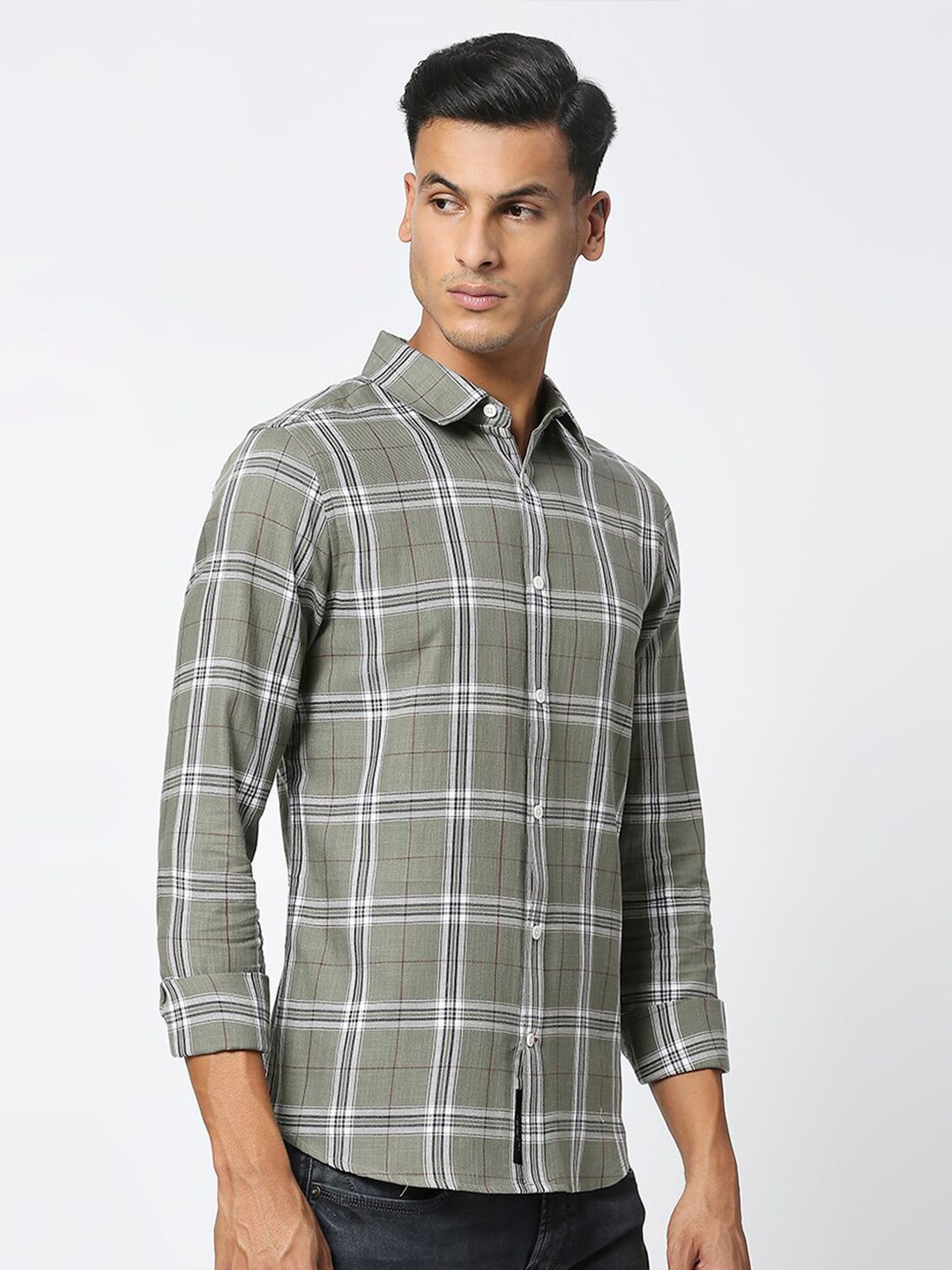 Being Human Slim Fit Tartan Checks Casual Shirt
