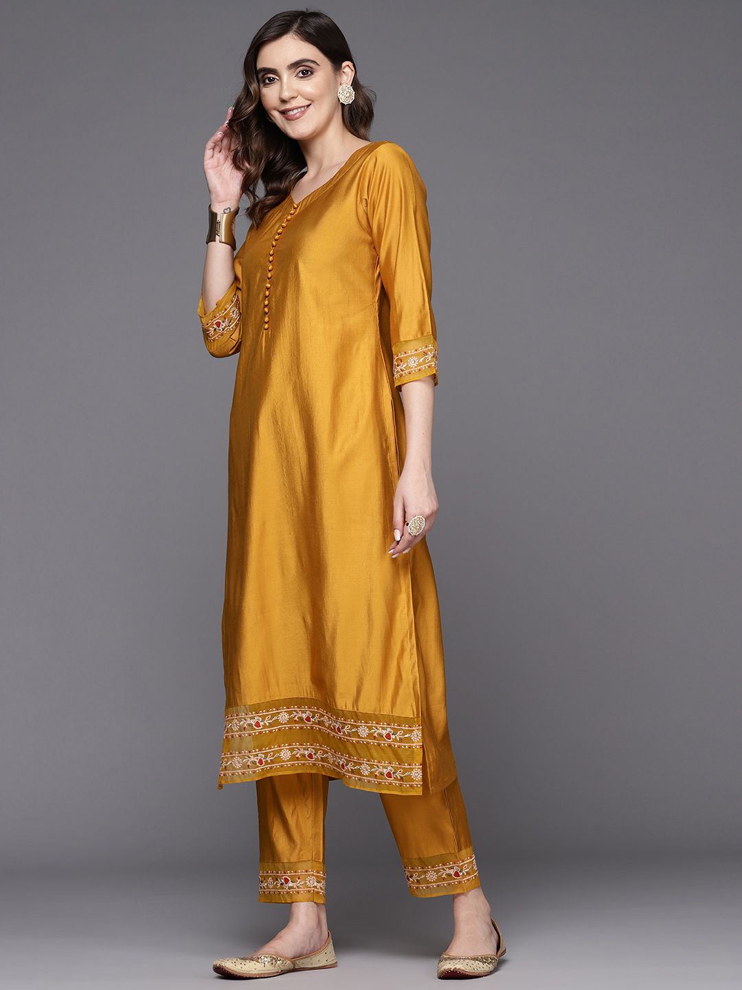 Indo Era Women Embroidered Liva Kurta with Trousers & Dupatta