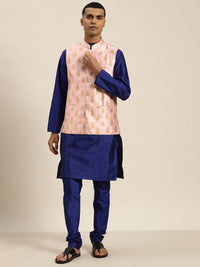 SOJANYA Kurta Motif Etnik Biru Lelaki dengan Churidar