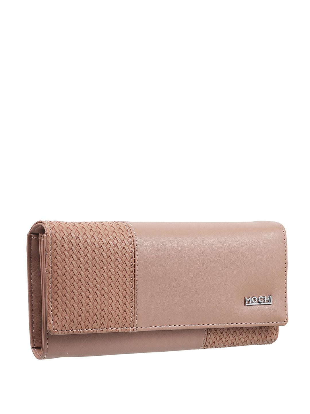 Mochi Peach-Coloured Textured Purse Clutch