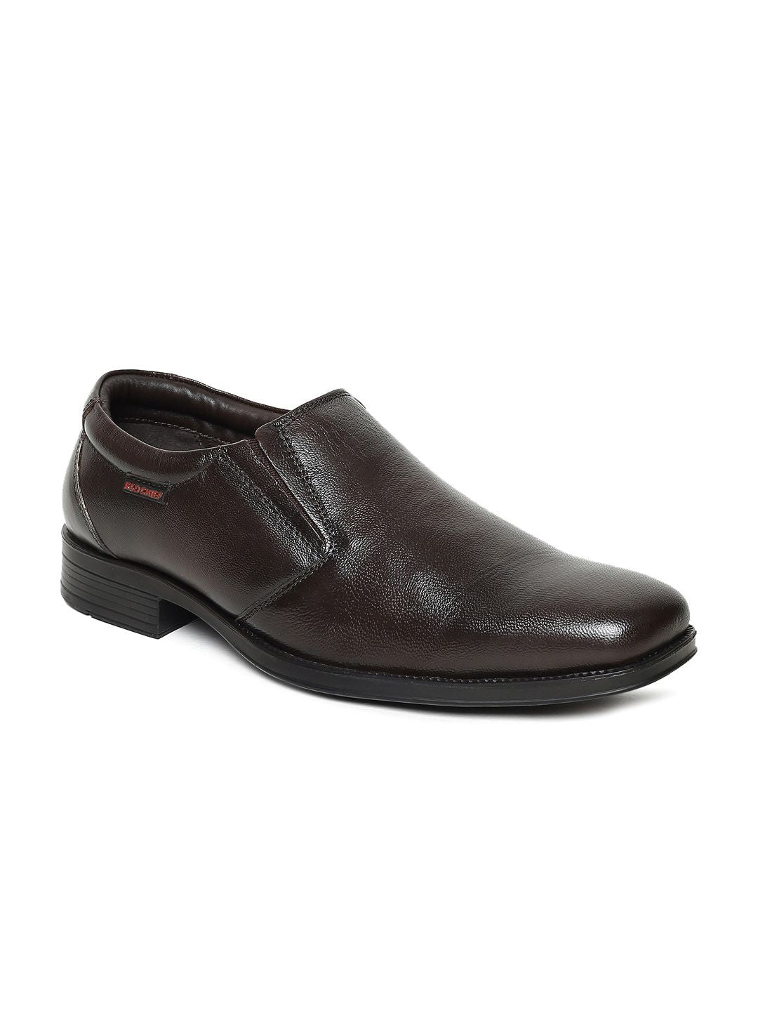 Red Chief Men Brown Leather Formal Slip-On Shoes