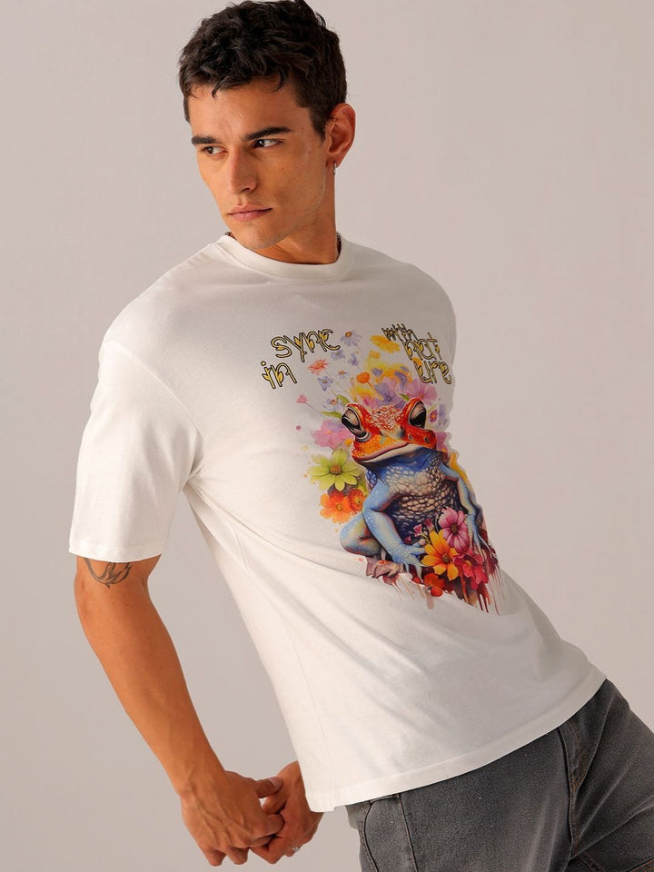 The Indian Garage Co Men Back Printed Relaxed Fit Pure Cotton T-shirt