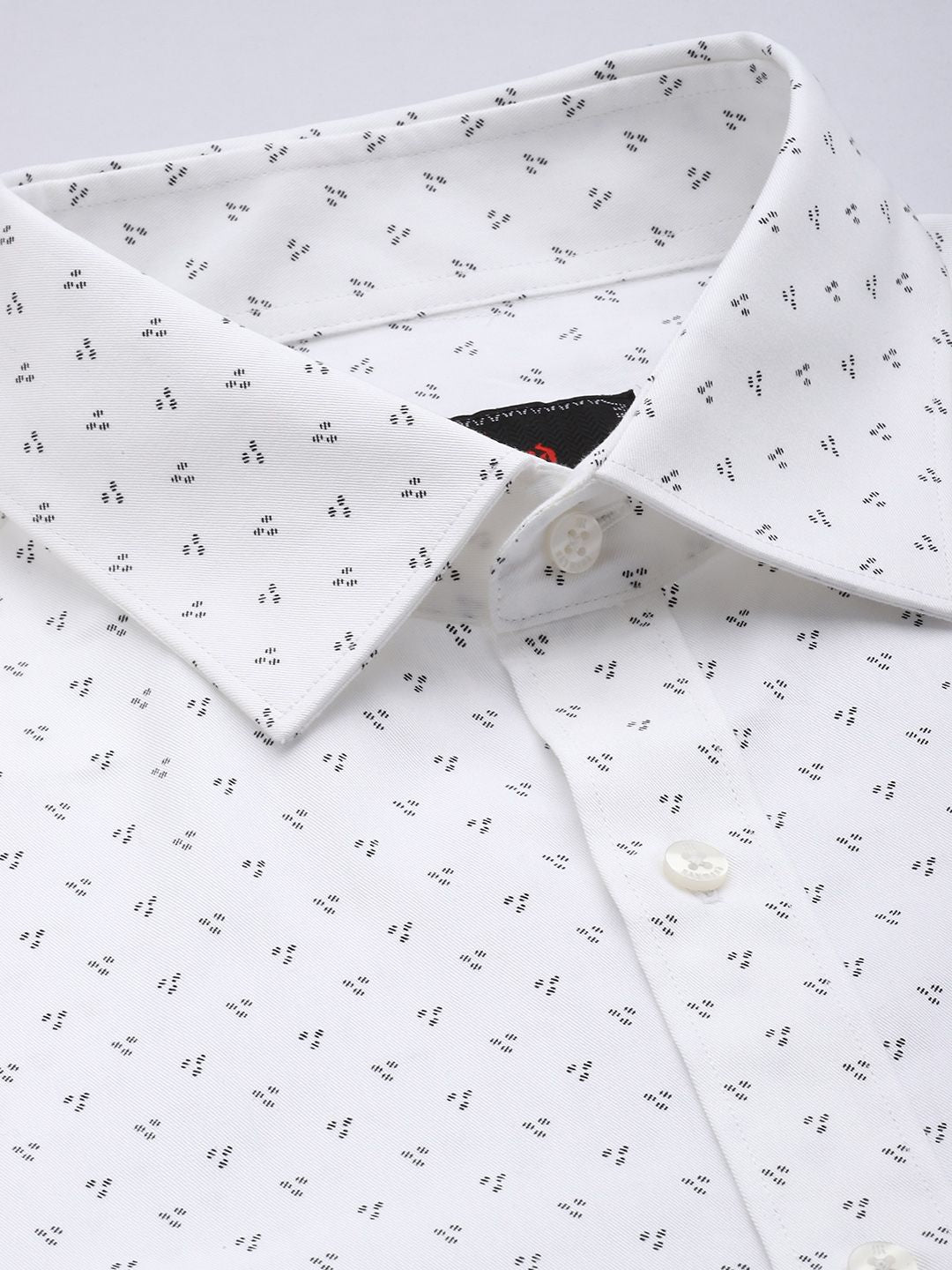 Raymond Slim Fit Geometric Printed Pure Cotton Formal Shirt