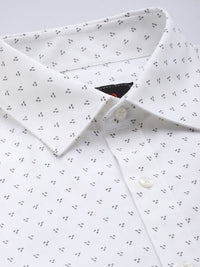 Raymond Slim Fit Geometric Printed Pure Cotton Formal Shirt
