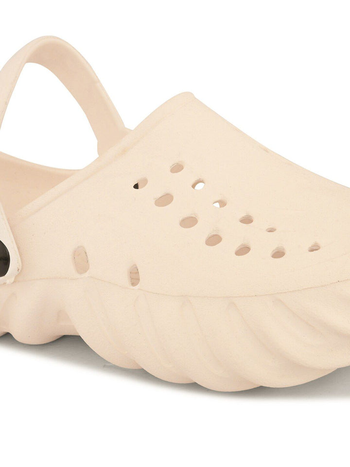 HRX by Hrithik Roshan Men Cream Coloured Self Design Clogs