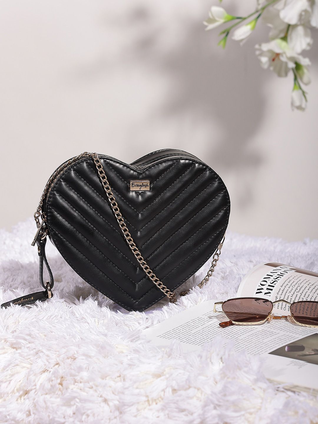 Berrylush Structured Sling Bag with Quilted