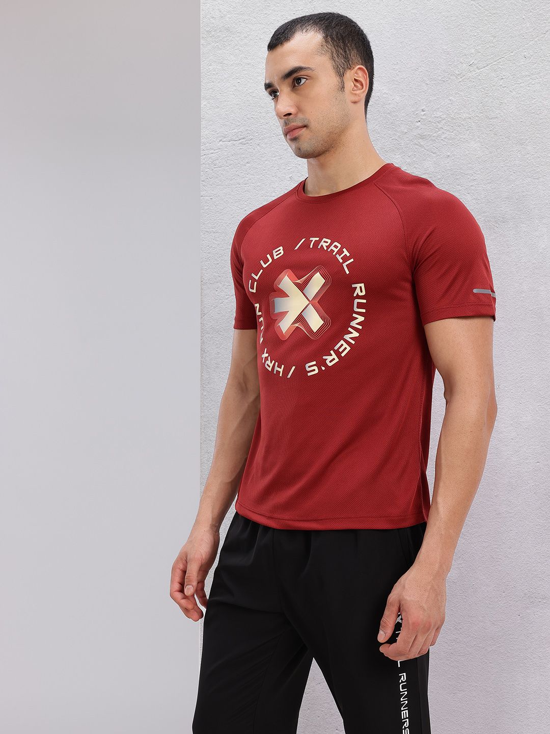 HRX by Hrithik Roshan Brand Logo Print Rapid-Dry Running T-shirt