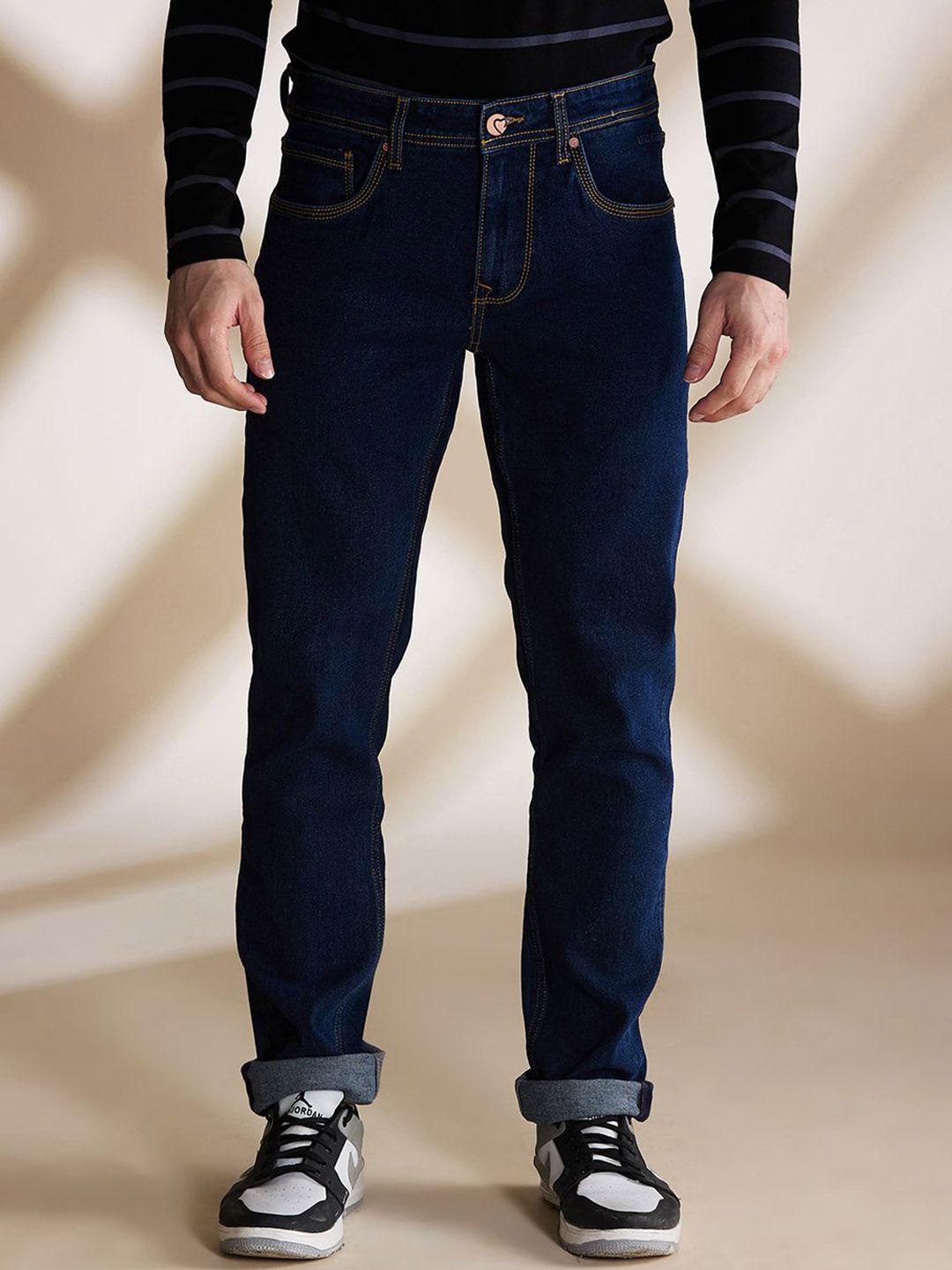 Being Human Men Slim Fit Low Distress Jeans
