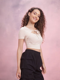 DressBerry Tie-Ups Shrug Detail Crop Top