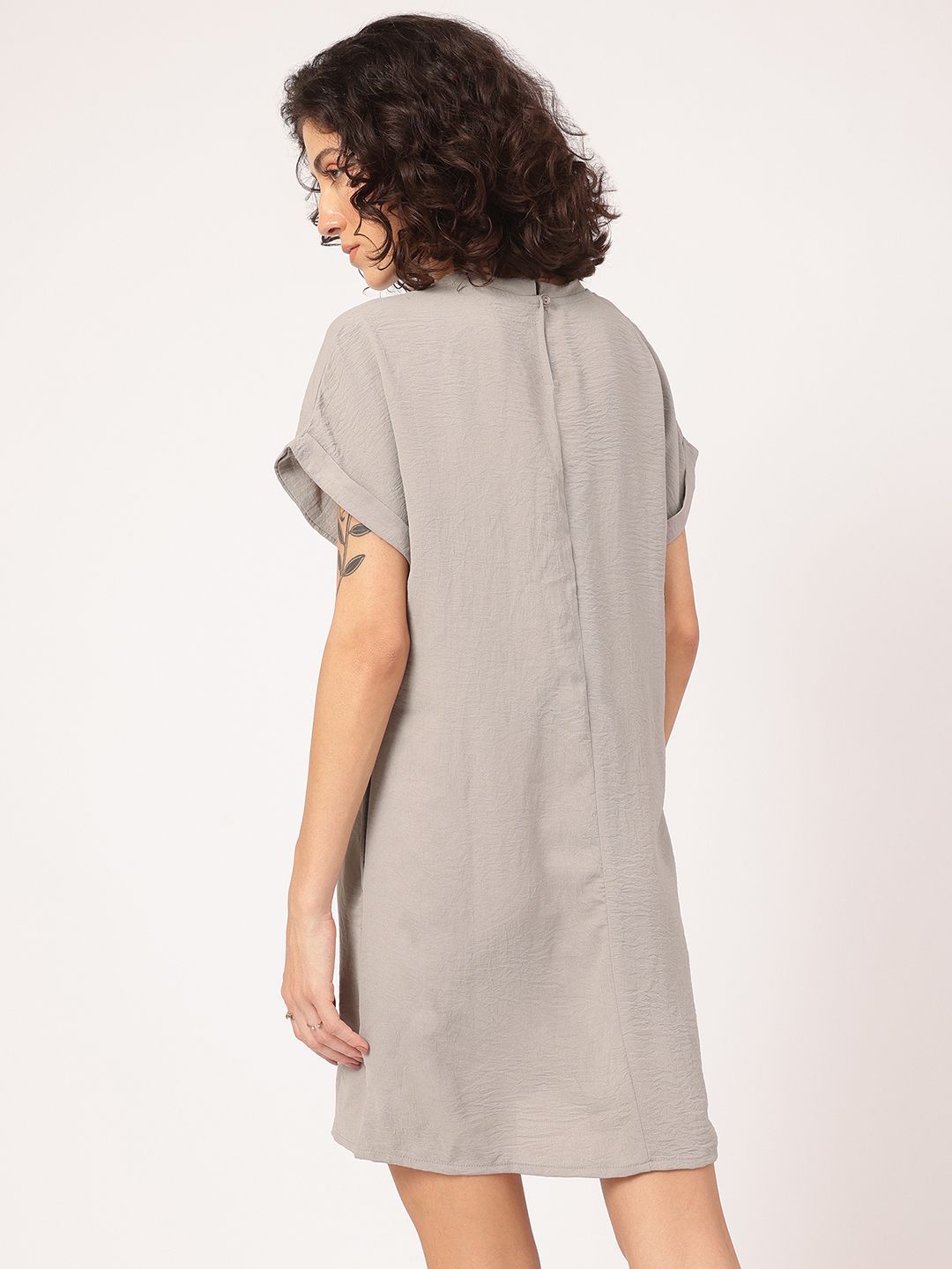 DressBerry Ultimate Grey Muted Melodies T-shirt Dress
