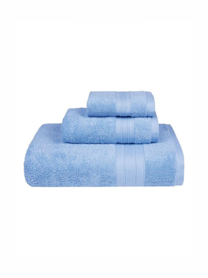 MYTRIDENT Soft Comfort Turquoise Blue 3 Pieces Pure Cotton 500 GSM Towel Set