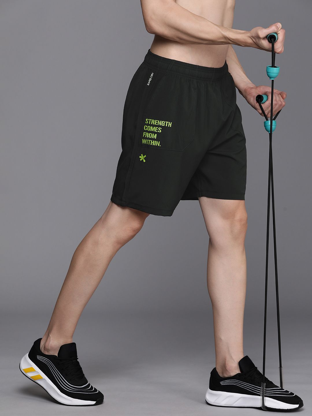 HRX by Hrithik Roshan Men Rapid Dry Antimicrobial Finish Mid-Rise Training Shorts
