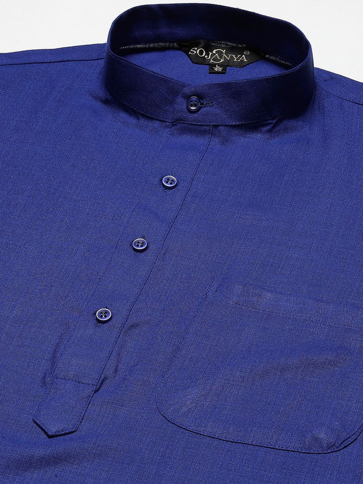 SOJANYA Men Navy Blue Kurta dengan Churidar