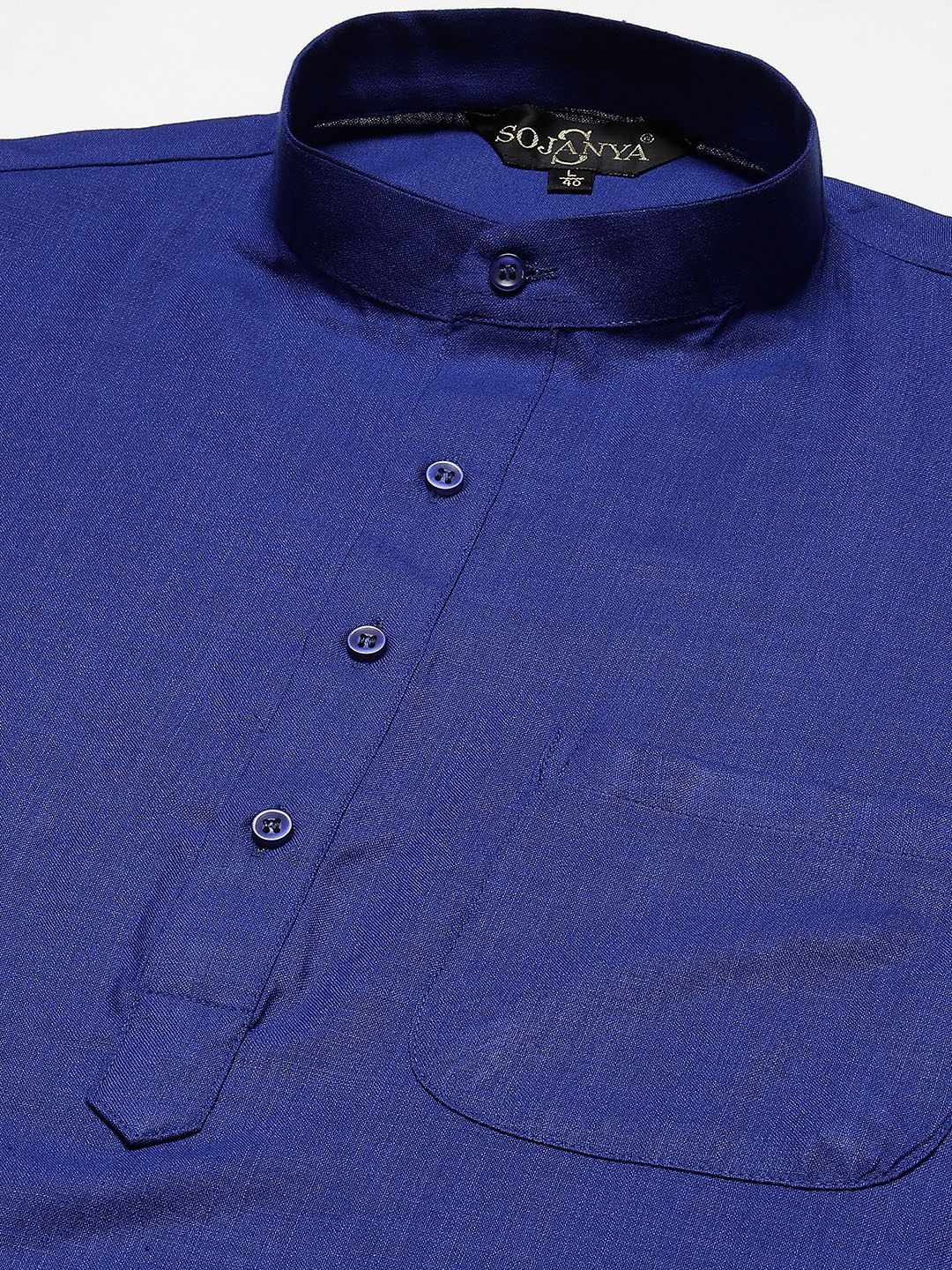 SOJANYA Men Navy Blue Kurta with Churidar