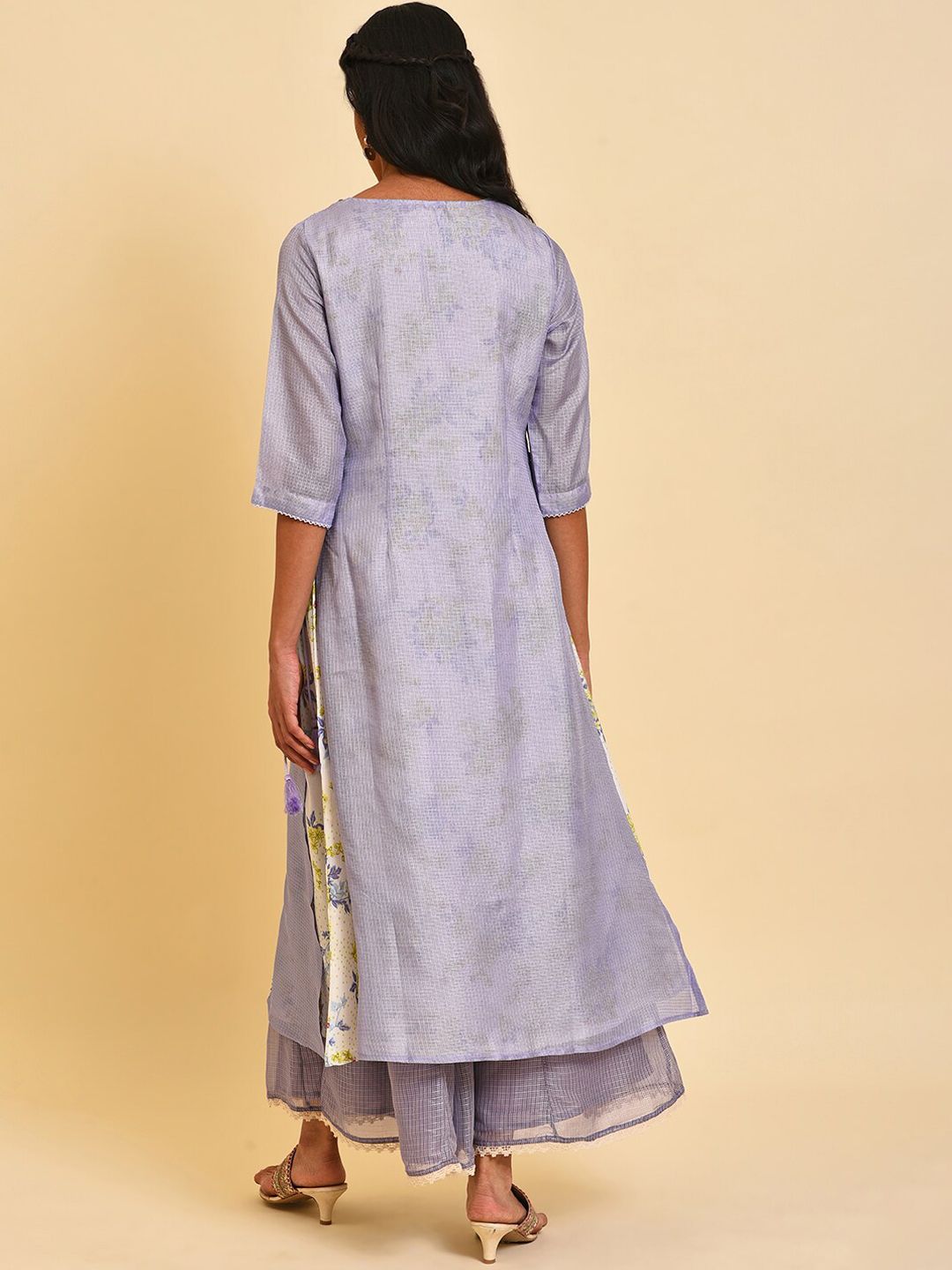 W Floral Embroidered Thread Work Anarkali Kurta