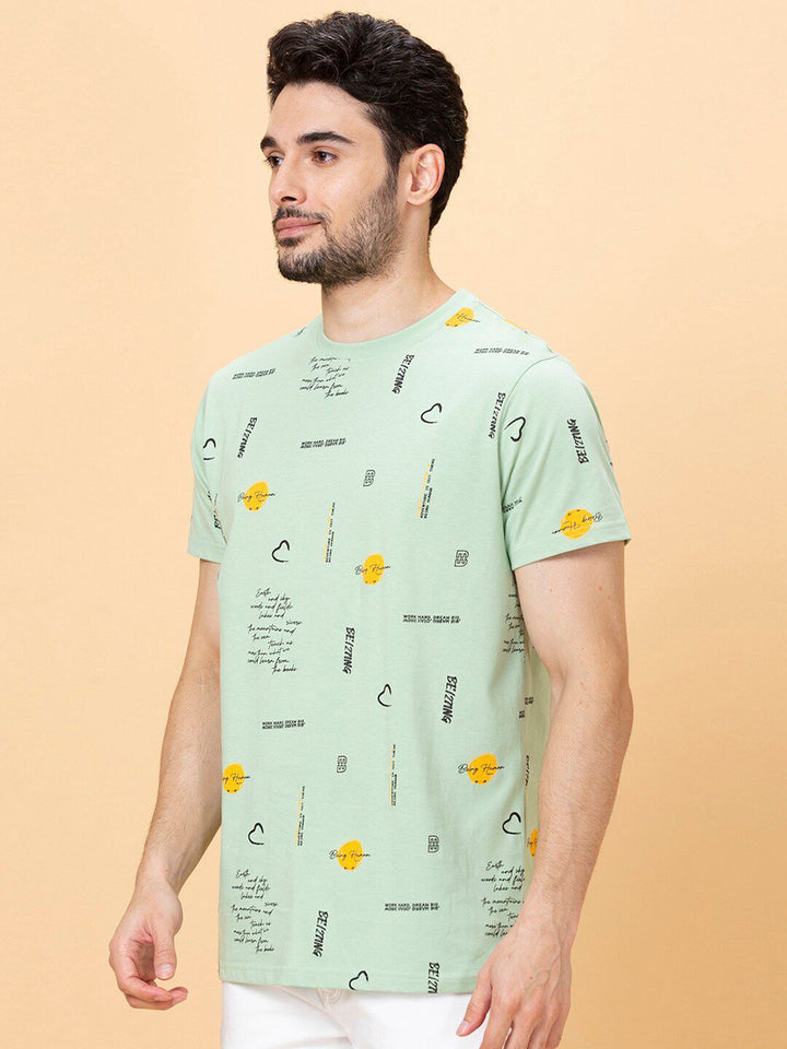 Being Human Conversational Printed Round Neck Short Sleeves Pure Cotton T-shirt