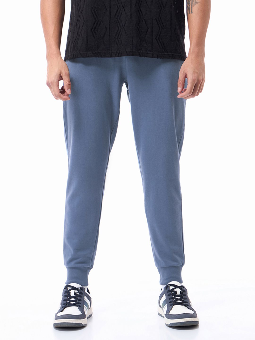 Bewakoof Men Blue Solid Joggers