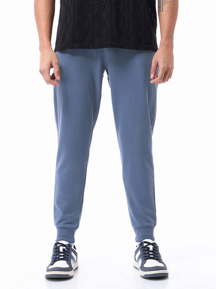 Bewakoof Men Blue Solid Joggers