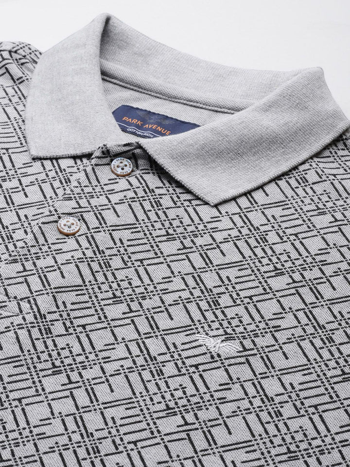 Park Avenue Geometric Print Polo Collar T-shirt