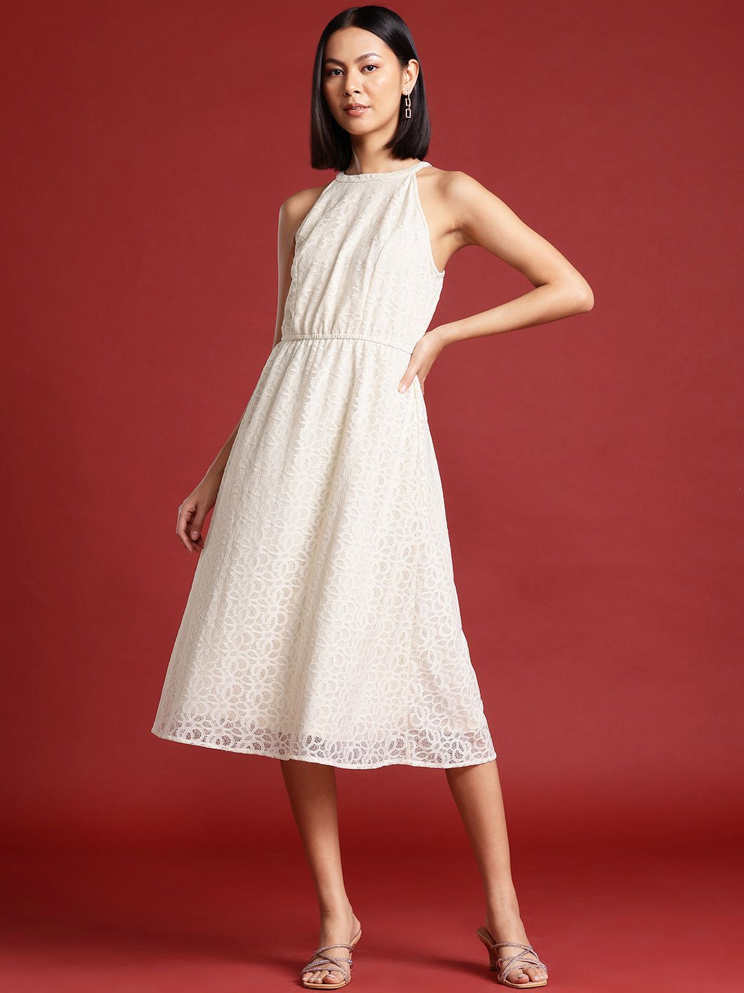 all about you Lace A-Line Midi Dress