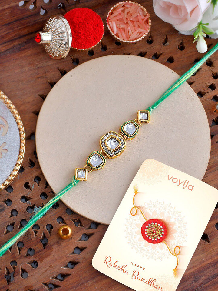 Voylla Kundan Studded Thread Rakhi