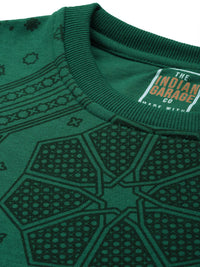 The Indian Garage Co Men Teal Printed Sweatshirt