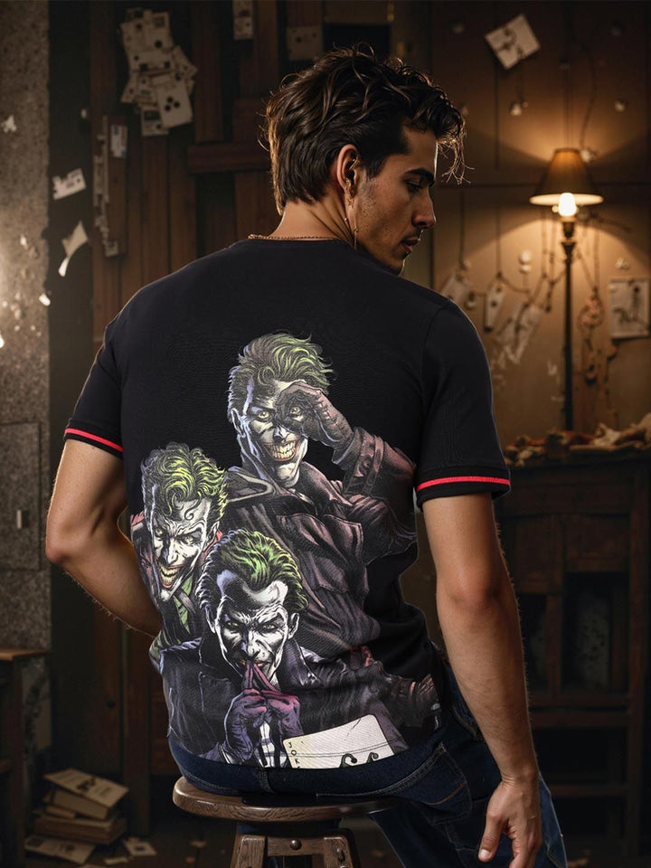 The Indian Garage Co Men Joker Graphic Printed Round Neck Cotton T-shirt