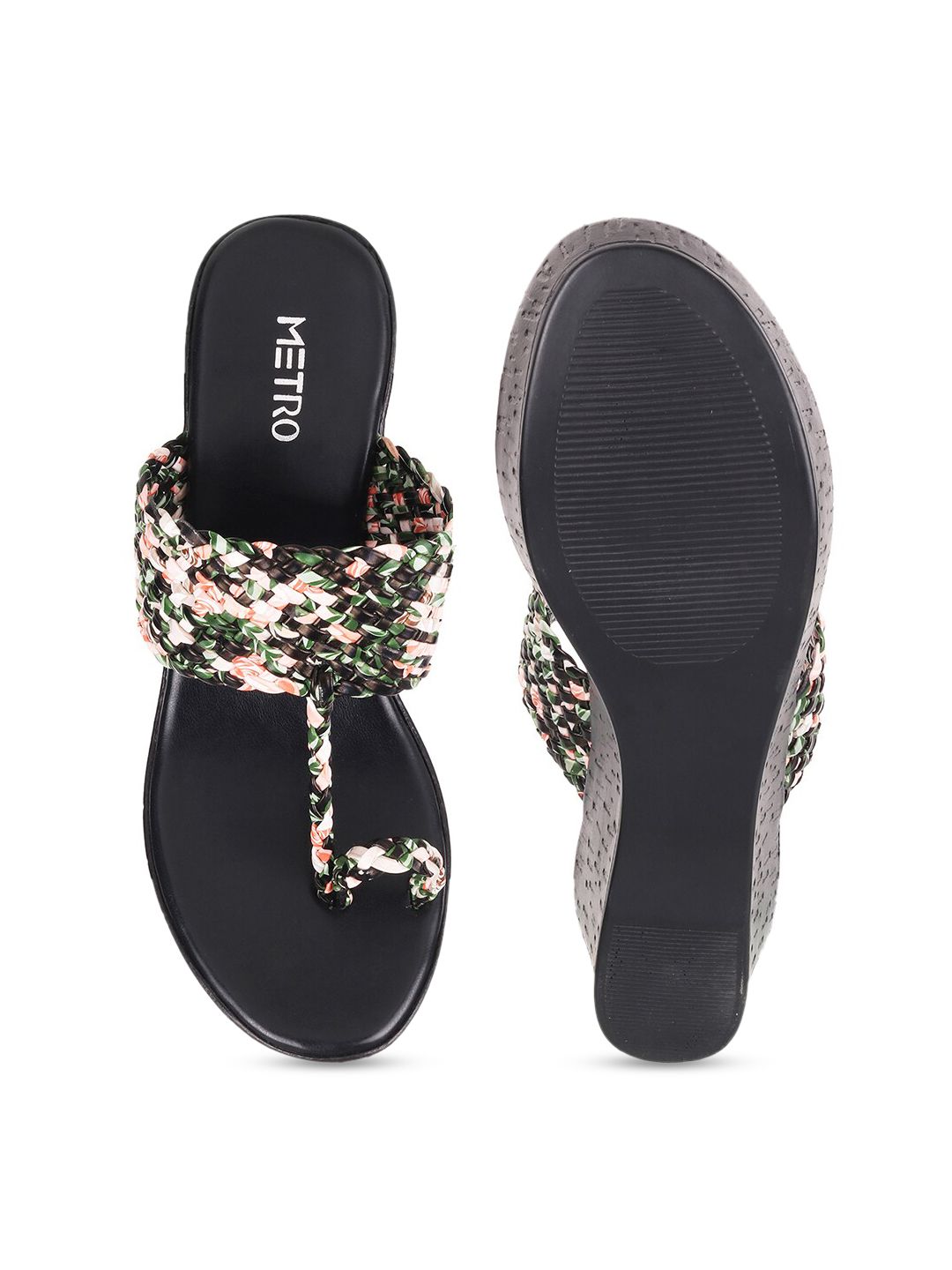 Metro Printed Round Toe Wedge Heels