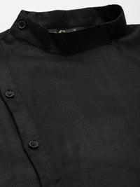SOJANYA Lelaki Hitam Solid Kurta Asymmetric
