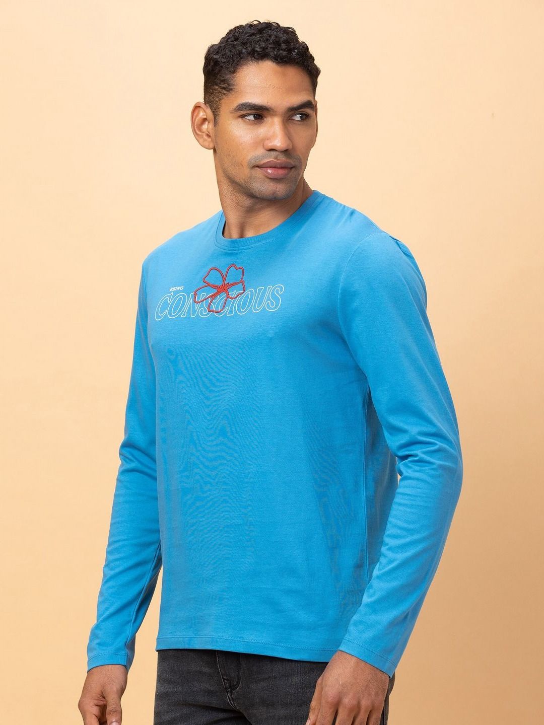 Being Human Men Typography Henley Neck T-shirt