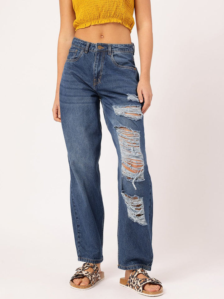 DressBerry Women Distressed Dreams Skater Fit Jeans
