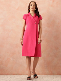 all about you Lapel Collar Wrap Dress