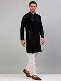Jompers Mandarin Collar Embroidered Chikankari Straight Kurta With Pyjamas