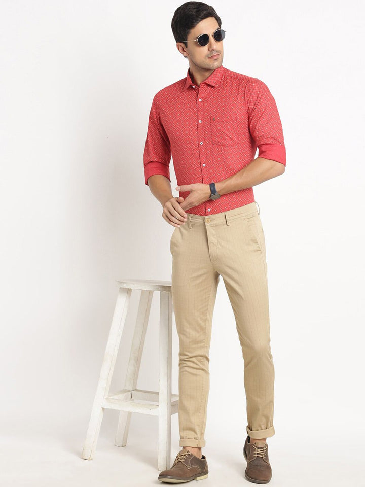 Turtle Men Checked Relaxed Tapered Fit Stretchable Trousers
