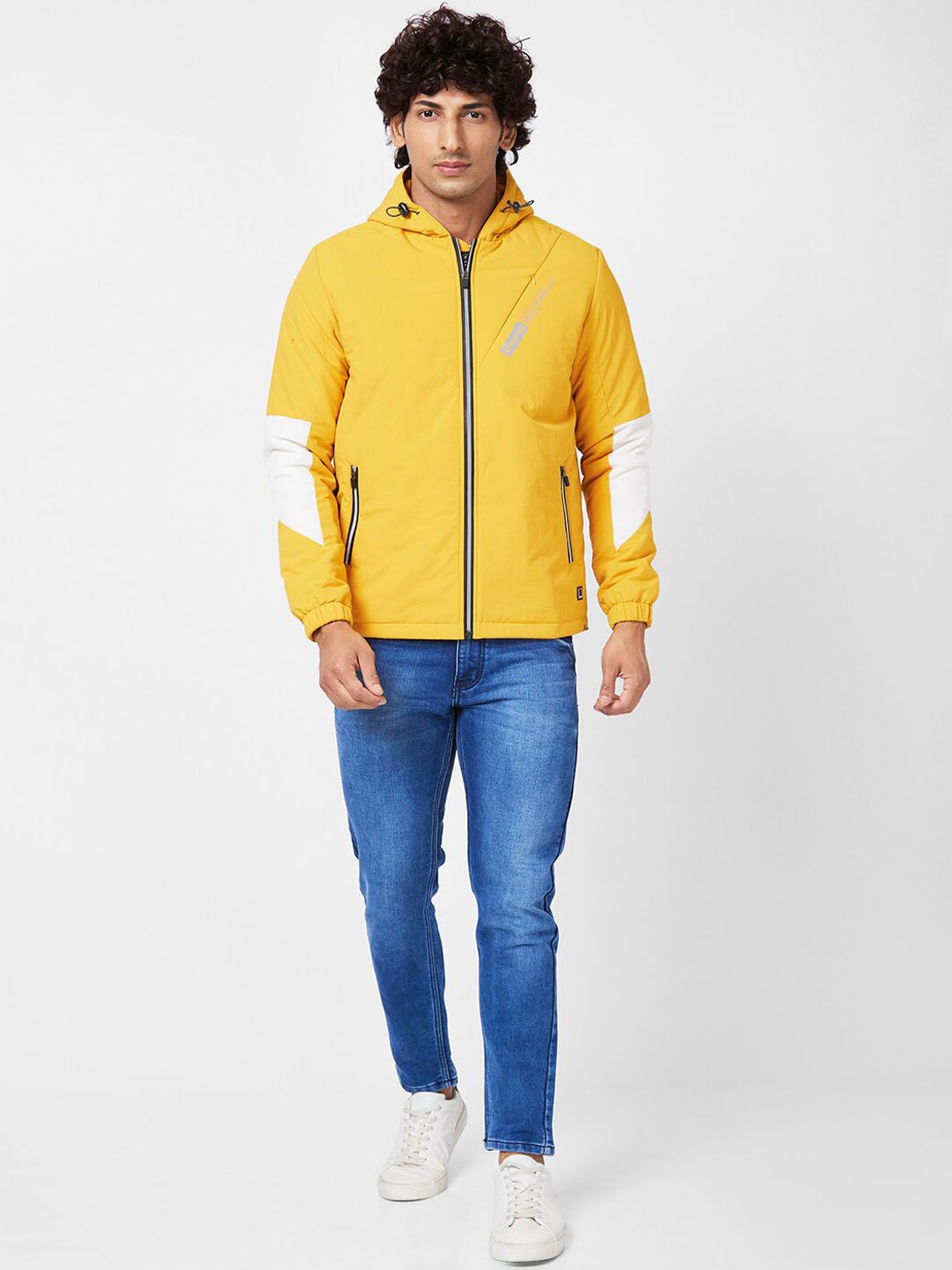 SPYKAR Hooded Zip Detail Tailored Jacket