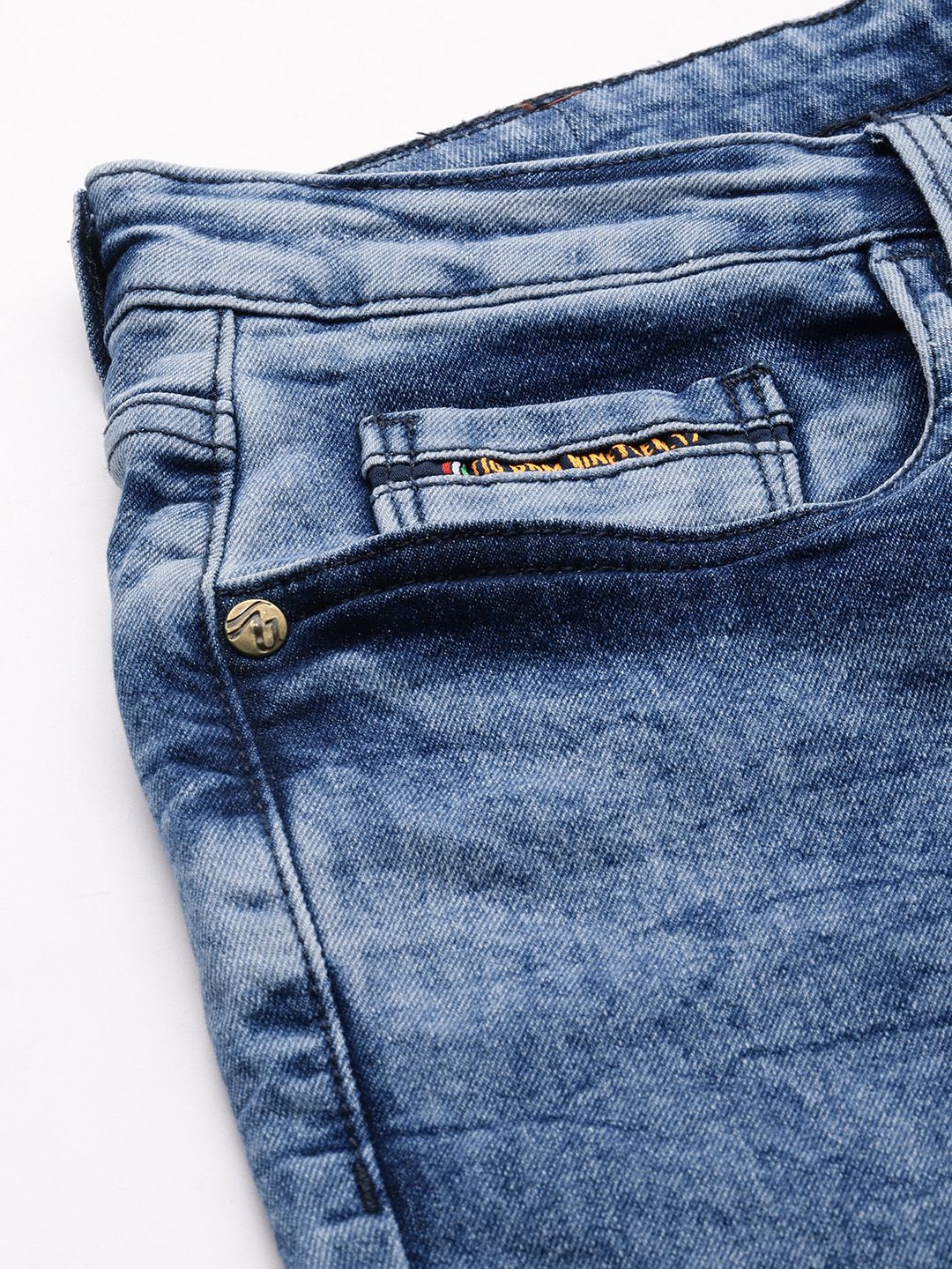 The Indian Garage Co Men Carrot Fit Light Fade Stretchable Jeans