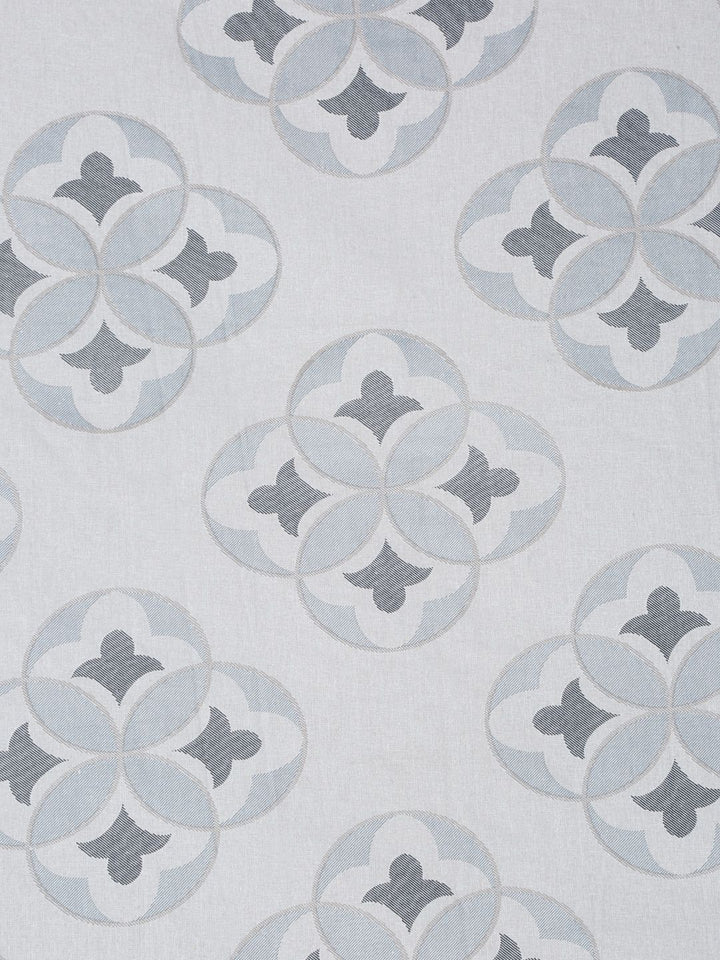 KLOTTHE Grey Geometric Printed 400 TC Double King Bedsheet with 2 pillow covers