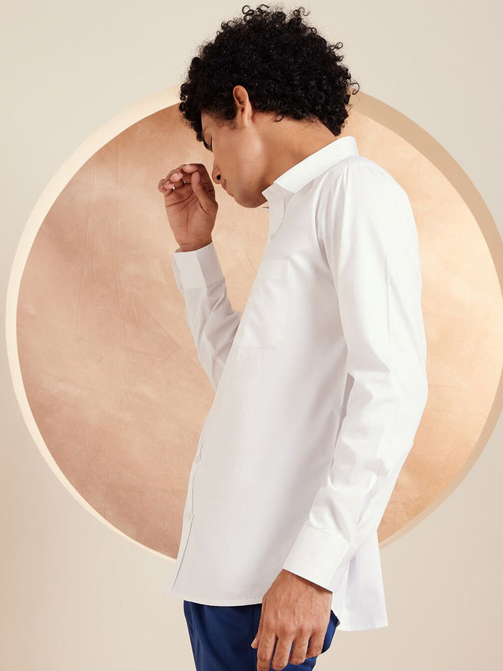 DENNISON Brand Logo Cotton Satin Shirt