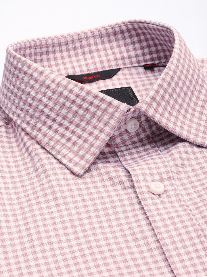 Raymond Slim Fit Self-Checked Pure Cotton Formal Shirt